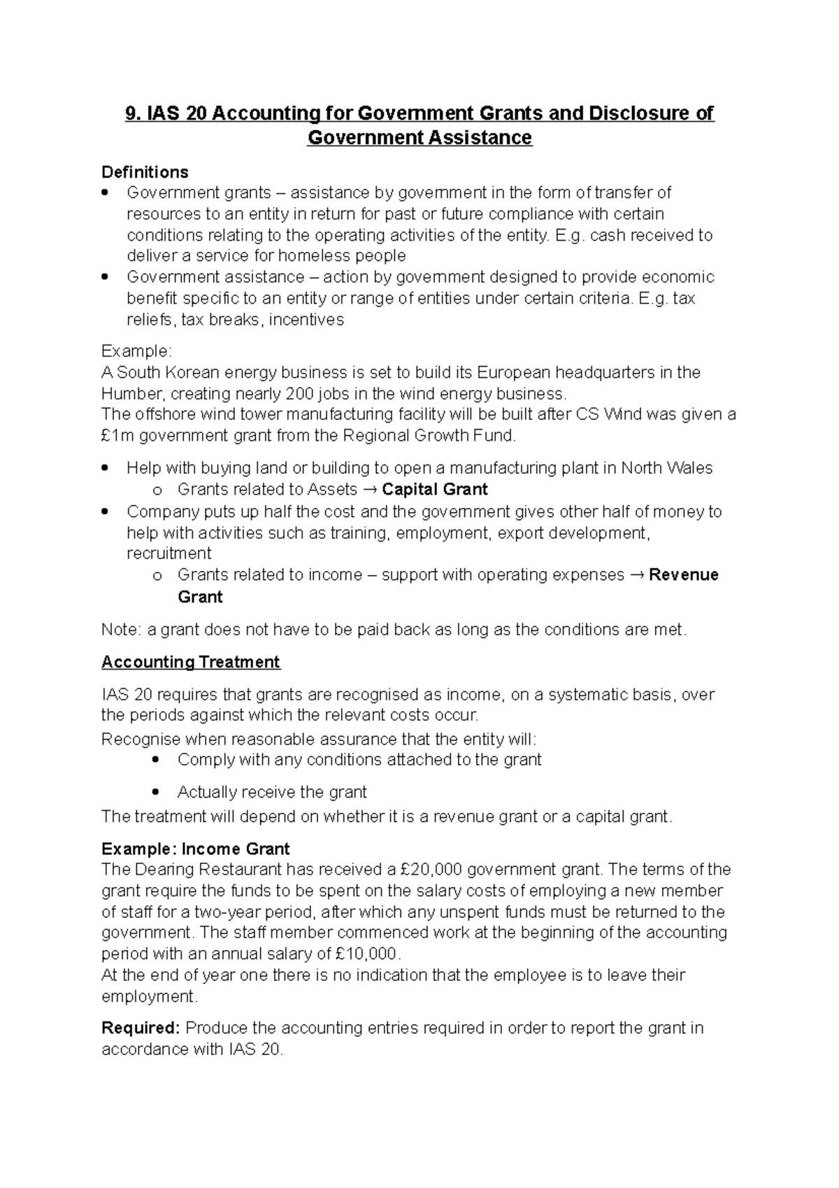 accounting for government assistance